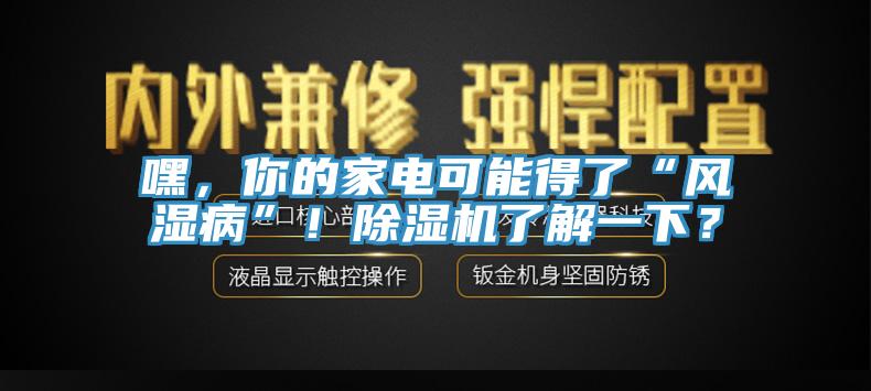 嘿，你的家電可能得了“風(fēng)濕病”！除濕機了解一下？