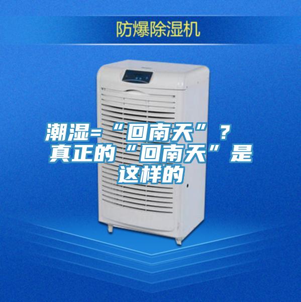 潮濕=“回南天”？ 真正的“回南天”是這樣的
