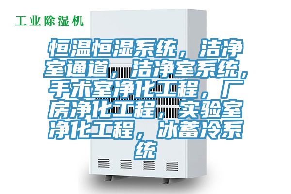 恒溫恒濕系統(tǒng)，潔凈室通道，潔凈室系統(tǒng)，手術室凈化工程，廠房凈化工程，實驗室凈化工程，冰蓄冷系統(tǒng)