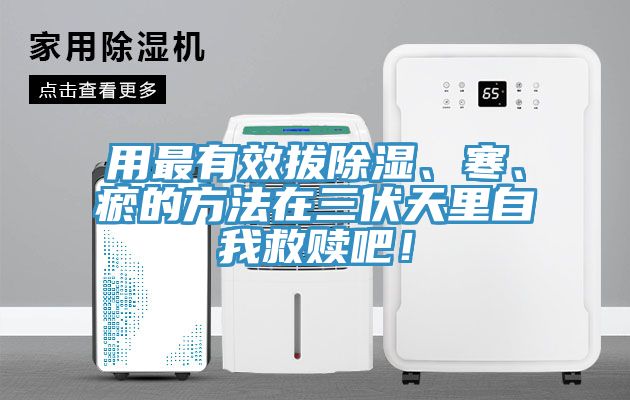 用最有效拔除濕、寒、瘀的方法在三伏天里自我救贖吧！