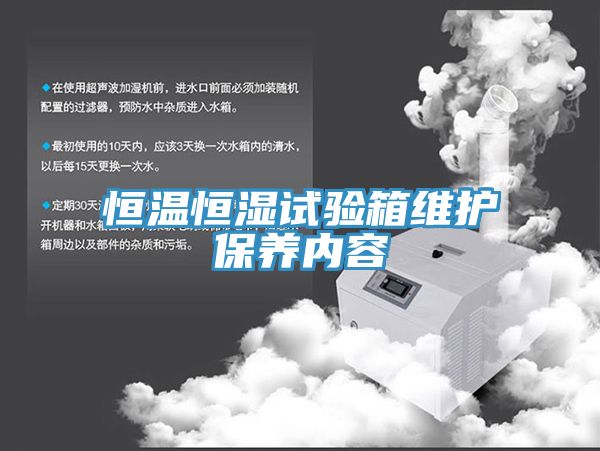 恒溫恒濕試驗箱維護保養(yǎng)內容