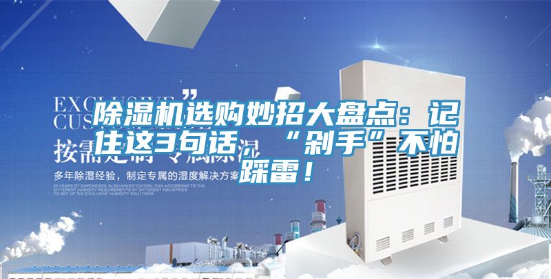 除濕機(jī)選購妙招大盤點(diǎn)：記住這3句話，“剁手”不怕踩雷！